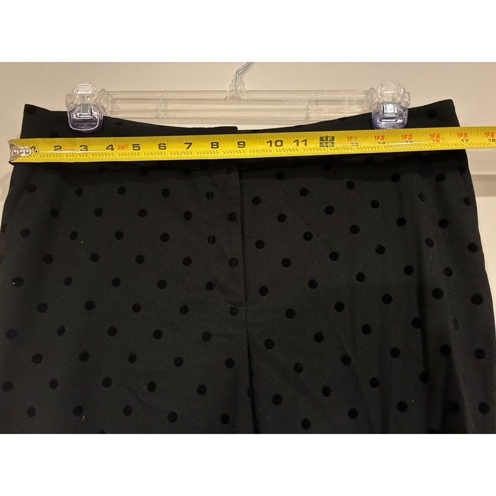 Talbots Hampshire Ankle Pants Womens 12P Black Velvet Polka Dot Trousers Petite - Picture 4 of 7